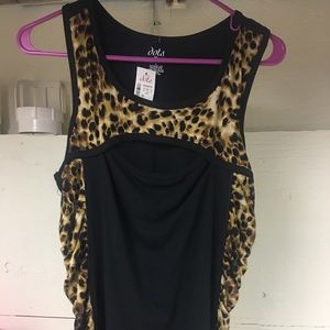 Black and leopard top
